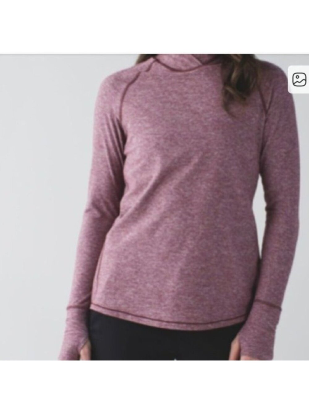 Lululemon Warm Your Core Long Sleeve Tee Size 6 Heathered Bordeaux Drama - Picture 3 of 11